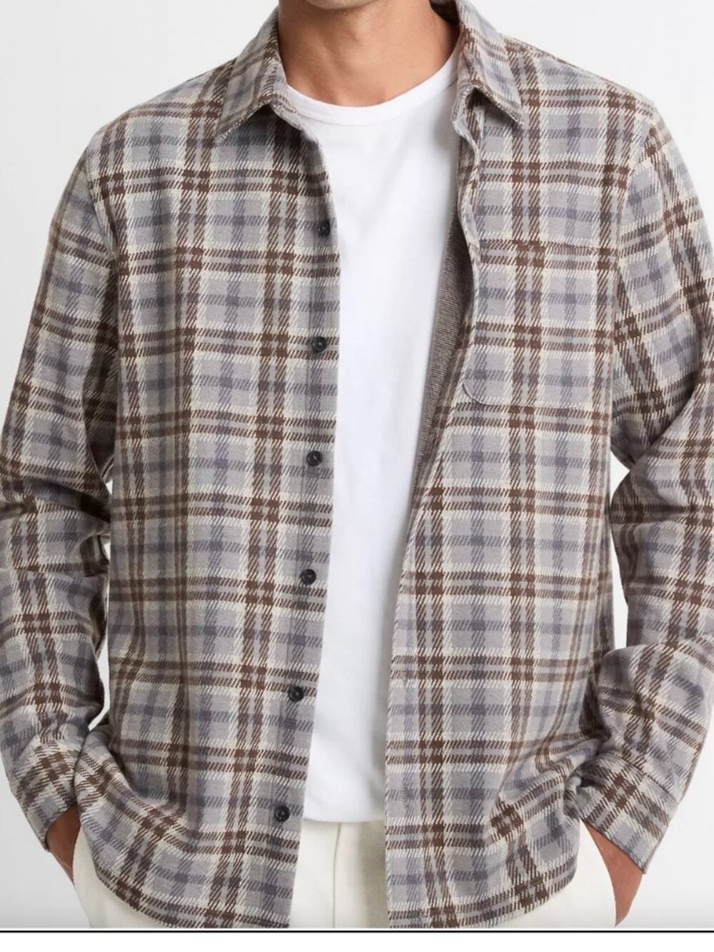 Vince Plaid Flannel Button Down Shirt Men's XL